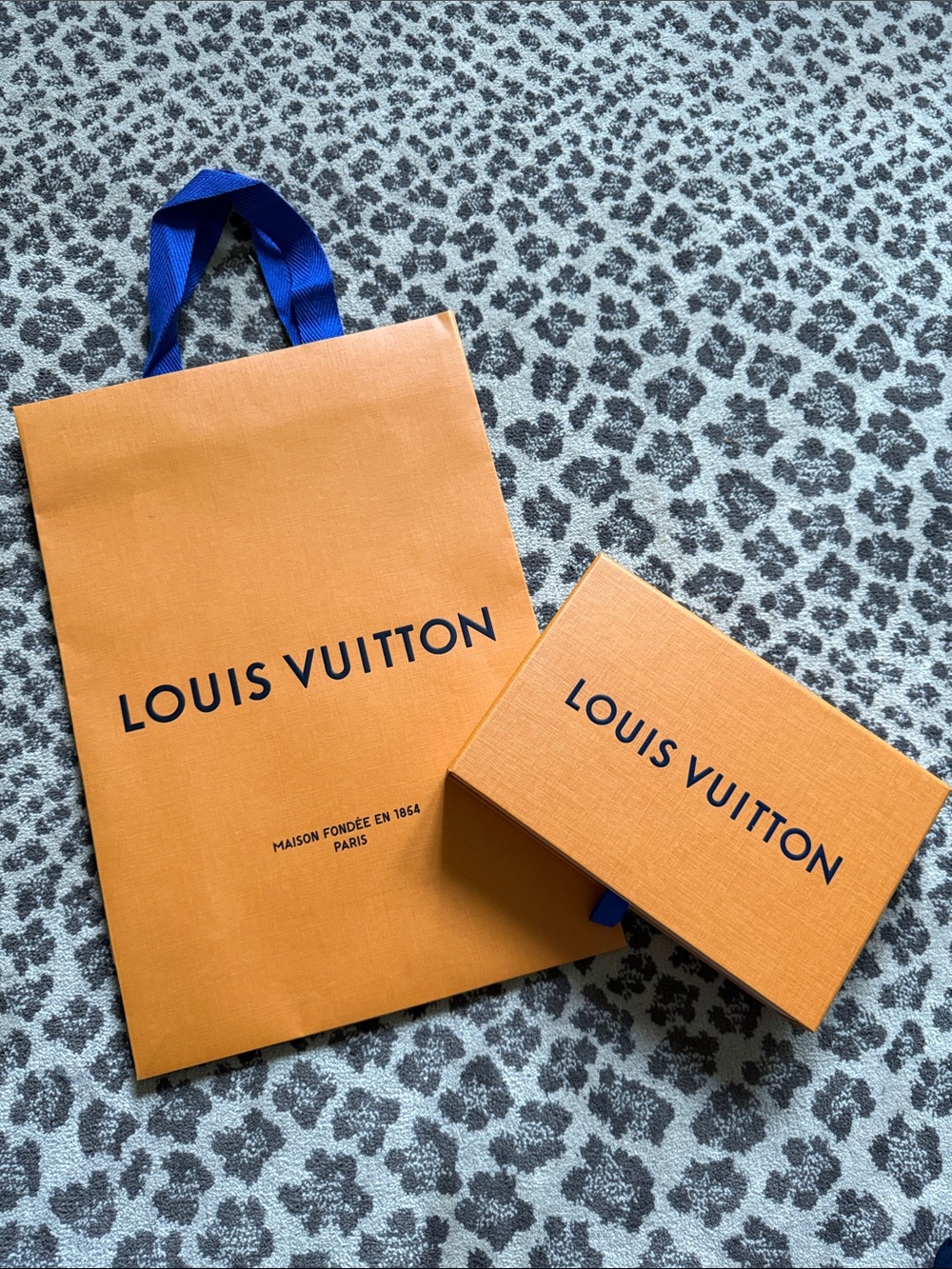 Louis Vuitton Orange Shopping Bag and Matching Box